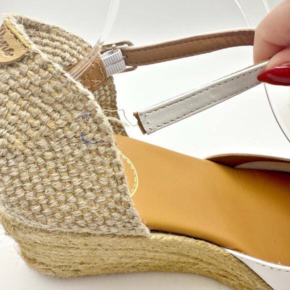 Toni Pons Womens Costa 5 Wedge Heel EU 41 US 10 White Nappa Leather FLAWS - Picture 14 of 14